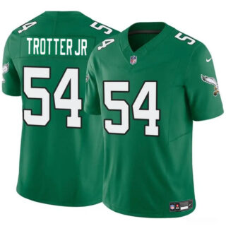 Men's Philadelphia Eagles #54 Jeremiah Trotter Jr Green 2024 Draft F.U.S.E Vapor Untouchable Throwback Limited Stitched Football Jersey