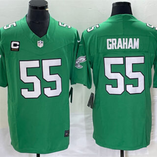 Men's Philadelphia Eagles #55 Brandon Graham Green 2023 F.U.S.E. With C Patch Vapor Untouchable Stitched Football Jersey