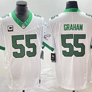Men's Philadelphia Eagles #55 Brandon Graham White 2023 F.U.S.E. With C Patch Vapor Untouchable Stitched Football Jersey