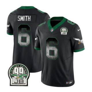 Men's Philadelphia Eagles #6 DeVonta Smith Black 2023 F.U.S.E. Throwback Vapor Untouchable Limited Stitched Football Jersey