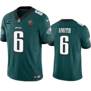 Men's Philadelphia Eagles #6 DeVonta Smith Green 2023 F.U.S.E. With 1-Star C Patch And John Madden Patch Vapor Limited Stitched Football Jersey