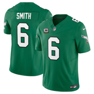 Men's Philadelphia Eagles #6 DeVonta Smith Green 2023 F.U.S.E. With C Patch Vapor Untouchable Stitched Football Jersey