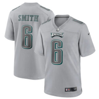 Men's Philadelphia Eagles #6 DeVonta Smith Grey Atmosphere Fashion Stitched Game Jersey