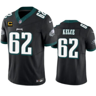 Men's Philadelphia Eagles #62 Jason Kelce Black 2023 F.U.S.E. With 4-Star C Patch Vapor Untouchable Limited Stitched Football Jersey