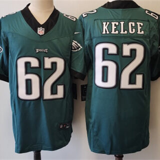 Men's Philadelphia Eagles #62 Jason Kelce Green 2023 F.U.S.E. Vapor Untouchable Limited Stitched Football Jersey