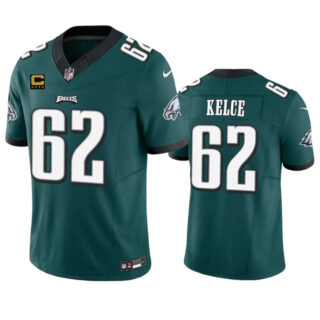 Men's Philadelphia Eagles #62 Jason Kelce Green 2023 F.U.S.E. With 4-Star C Patch Vapor Untouchable Limited Stitched Football Jersey