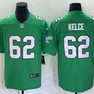 Men's Philadelphia Eagles #62 Jason Kelce Green Stitched Football Jersey