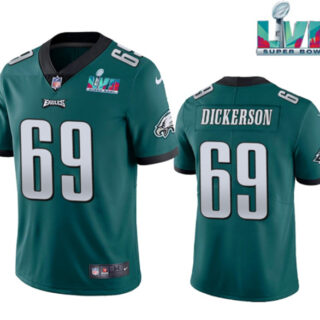 Men's Philadelphia Eagles #69 Landon Dickerson Green Super Bowl LVII Patch Vapor Untouchable Limited Stitched Jersey