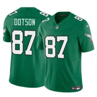 Men's Philadelphia Eagles #87 Jahan Dotson Kelly Green F.U.S.E Throwback Vapor Untouchable Limited Stitched Football Jersey