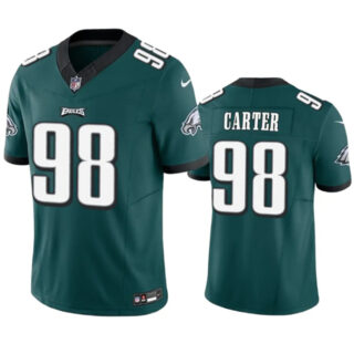 Men's Philadelphia Eagles #98 Jalen Carter Green 2023 F.U.S.E. Vapor Untouchable Limited Stitched Football Jersey