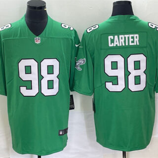 Men's Philadelphia Eagles #98 Jalen Carter Green Stitched Football Jersey