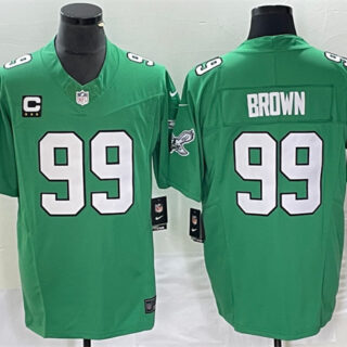 Men's Philadelphia Eagles #99 Jerome Brown Green 2023 F.U.S.E. With C Patch Vapor Untouchable Stitched Football Jersey