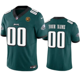 Men's Philadelphia Eagles Active Player Custom Green 2023 F.U.S.E. With John Madden Patch Vapor Limited Stitched Football Jersey