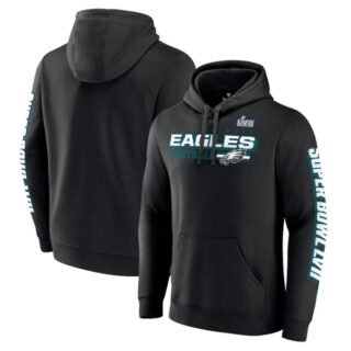 Men's Philadelphia Eagles Black Super Bowl LVII Star Trail Pullover Hoodie
