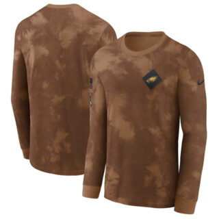 Men's Philadelphia Eagles Brown 2023 Salute To Service Long Sleeve T-Shirt