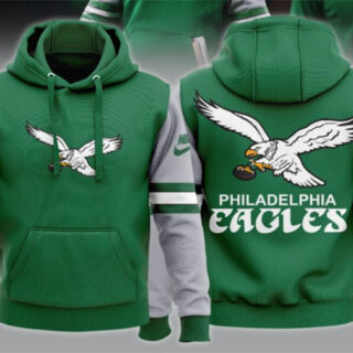 Men's Philadelphia Eagles Green Team Big Logo Sideline Alternate Club Pullover Hoodie