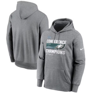 Men's Philadelphia Eagles Heather Gray 2022 NFC Champions Locker Room Trophy Collection Pullover Hoodie