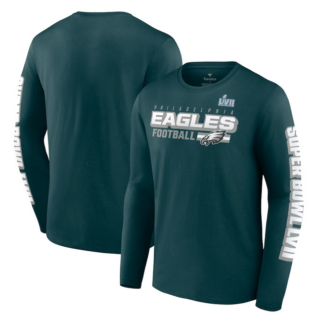 Men's Philadelphia Eagles Midnight Green Super Bowl LVII Star Trail Long Sleeve T-Shirt