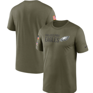 Men's Philadelphia Eagles Olive 2022 Salute To Service Legend Team T-Shirt