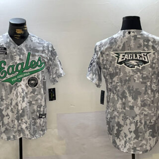 Men's Philadelphia Eagles big logo 2024 F.U.S.E Arctic Camo Salute To Service Limited Stitched Jerseys