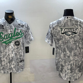 Men's Philadelphia Eagles big logo 2024 F.U.S.E Arctic Camo Salute To Service Limited Stitched Jersey