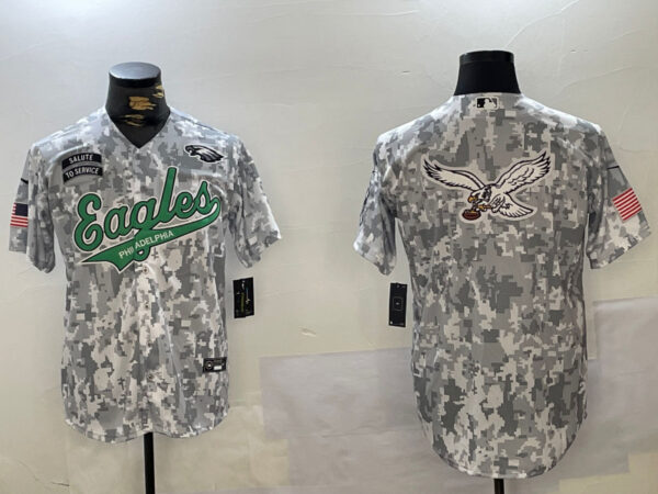 Men's Philadelphia Eagles big logo 2024 F.U.S.E Arctic Camo Salute To Service Limited Stitched Jerseys