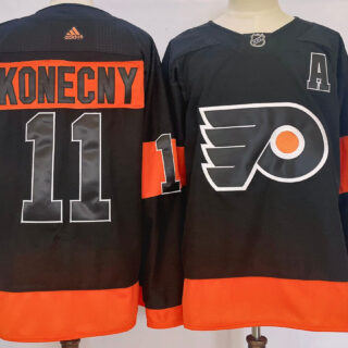 Men's Philadelphia Flyers #11 Travis Konecny Black Alternate Authentic Jersey