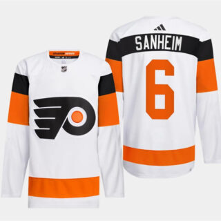 Men's Philadelphia Flyers #6 Travis Sanheim White 2024 Stadium Series Stitched Jersey