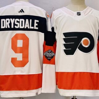 Men's Philadelphia Flyers #9 Jamie Drysdale White 2023-2024 Stadium Series Stitched Jersey