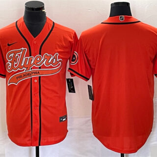 Men's Philadelphia Flyers Blank Orange Cool Base Stitched Baseball Jersey