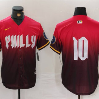 Men's Philadelphia Phillies #10 J.T. Realmuto Red 2024 City Connect Limited Stitched Jersey