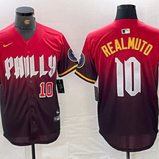 Men's Philadelphia Phillies #10 J.T. Realmuto Red 2024 City Connect Limited Stitched Jersey