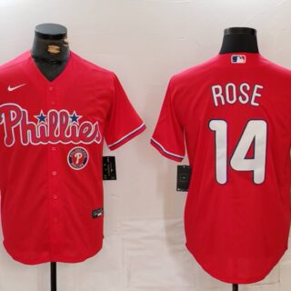 Men's Philadelphia Phillies #14 Pete Rose Red Cool Base Stitched Jerseys