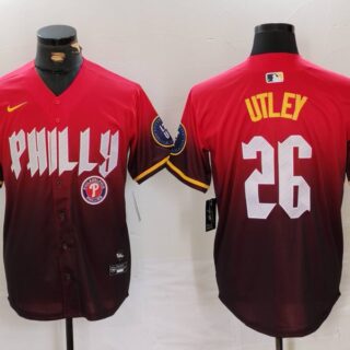 Men's Philadelphia Phillies #26 Chase Utley Red 2024 City Connect Limited Stitched Jerseys