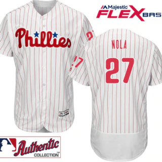 Men's Philadelphia Phillies #27 Aaron Nola White Flexbase MLB Jersey