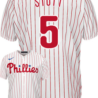Men's Philadelphia Phillies #5 Bryson Stott White Cool Base Stitched Baseball Jersey