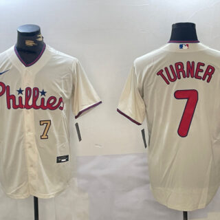 Men's Philadelphia Phillies #7 Trea Turner gream Cool Base Stitched Jerseys