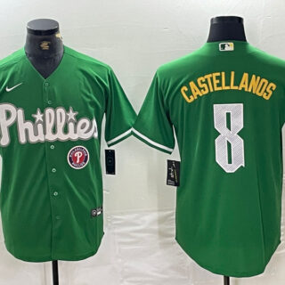 Men's Philadelphia Phillies #8 Nick Castellanos Green 2024 City Connect Stitched Jersey