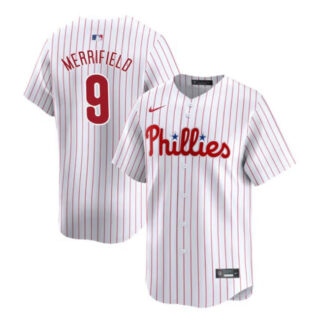 Men's Philadelphia Phillies #9 Whit Merrifield White Home Limited Stitched Jersey