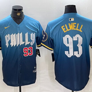 Men's Philadelphia Phillies #93 Jason Elwell Blue 2024 City Connect Limited Stitched Jerseys