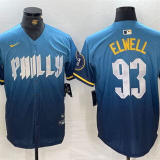 Men's Philadelphia Phillies #93 Jason Elwell Blue 2024 City Connect Limited Stitched Jersey