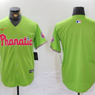 Men's Philadelphia Phillies Blank Green With Patch Stitched Jersey