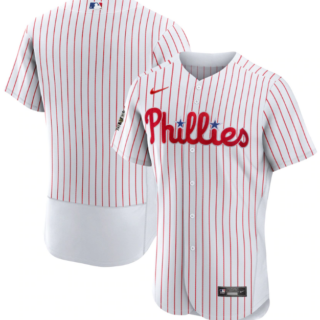 Men's Philadelphia Phillies Blank White 2022 World Series Flex Base Stitched Baseball Jersey