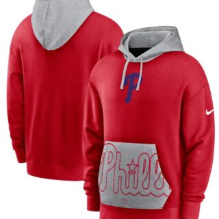 Men's Philadelphia Phillies Nike Red Gray Heritage Tri Blend Pullover Hoodie