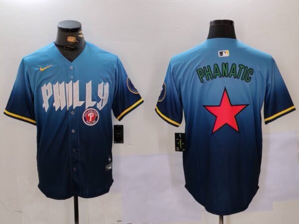 Men's Philadelphia Phillies Phanatic Blue City Connect Limited Stitched Jerseys