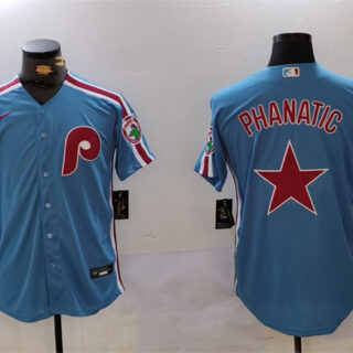Men's Philadelphia Phillies Phanatic Blue Cool Base Stitched Jersey
