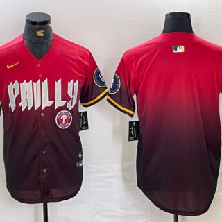 Men's Philadelphia Phillies Red Team Big Logo 2024 City Connect Limited Stitched Baseball Jersey