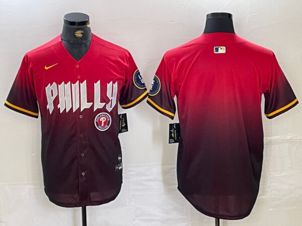Men's Philadelphia Phillies Red Team Big Logo 2024 City Connect Limited Stitched Baseball Jersey