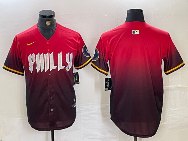 Men's Philadelphia Phillies Red Team Big Logo 2024 City Connect Limited Stitched Baseball Jersey