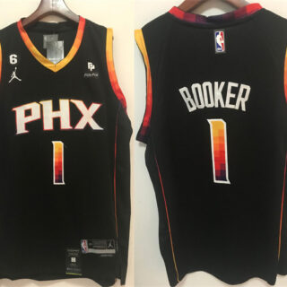 Men's Phoenix Suns #1 Devin Booker Black Stitched Basketball Jersey